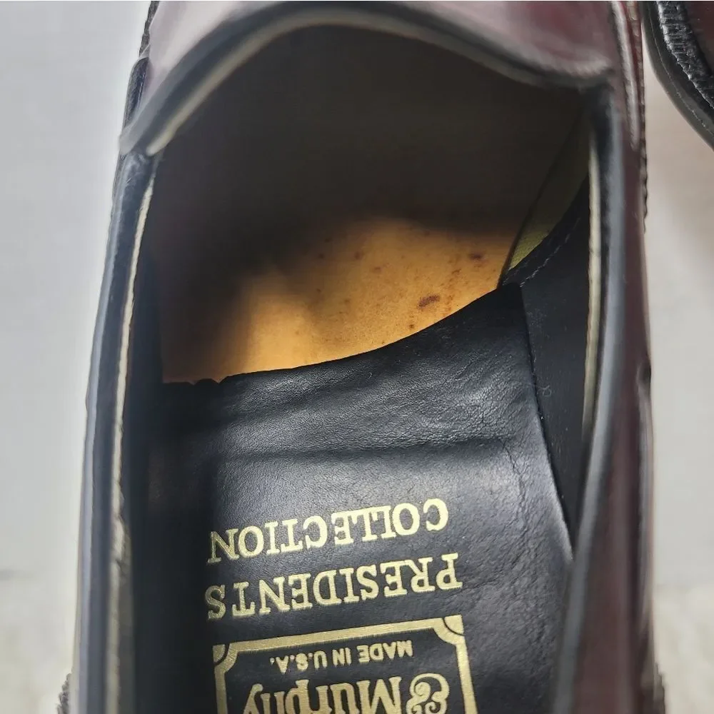 Vtg Johnston & Murphy Presidents Collection Sz 7.5 Tassel Loafers Brown Leather